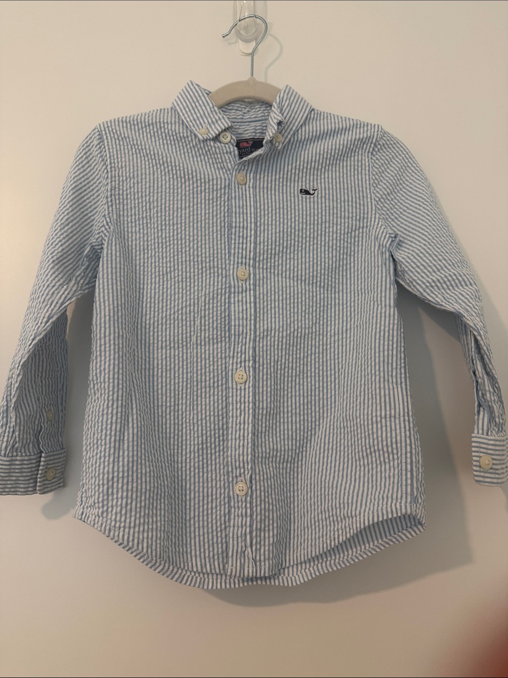 Vineyard Vines Light Blue & White Seersucker Button-Down Shirt